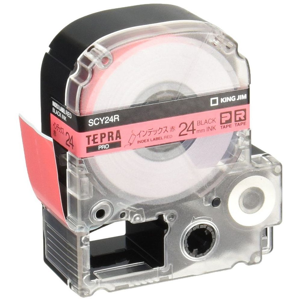 （まとめ買い）キングジム テープカートリッジ テプラPRO インデックスラベル 24mm 赤/黒文字 SCY24R 〔3個セット〕【北海道・沖縄・離島配送不可】