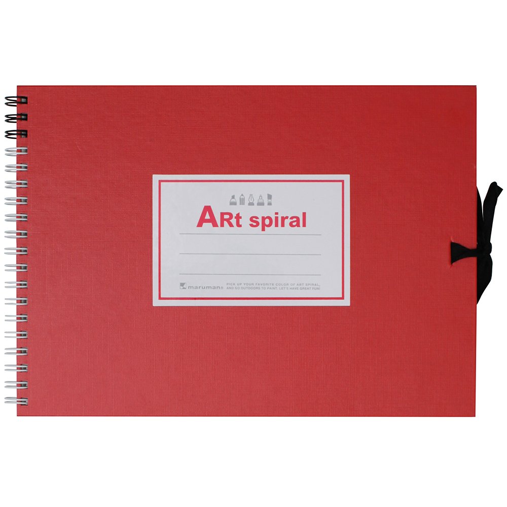 (まとめ買い)マルマン スケッチブック アートスパイラル F1 厚口画用紙 24枚 レッド S311-01 〔5冊セット〕【北海道・沖縄・離島配送不可】