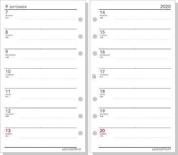 【メール便発送】レイメイ藤井 キーワード 手帳用リフィル 2020年 聖書サイズ 週間-3 見開き両面2週間 WWR2063 【代引不可】