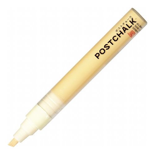 ZIG ポストチョークマーカー ウェットワイプ 6mm (ZIG POSTCHALK MARKER WET-WIPE 6MM TIP)ブラックボードやガラスなどに書いて、水拭きで消せるボード用マーカー。水性顔料インキ。豊富な色数で、カフェのメニューボードやお店の装飾、ホームデコなどの世界が広がります。毎日ボードを更新して、お客さんを飽きさせたくない方や、お客様とのコミュニケーションツールとして、イラストやメッセージを描き変えているみなさんにおすすめ！ZIG POSTCHALK マーカーは描きやすさだけでなく、「消去性」にも優れた「水拭きで消しやすい」インクを採用しています。ZIG POSTCHALK マーカーは「水性顔料」タイプのインクを採用しています。隠蔽性（いんぺいせい）が高く、ブラックボードのような色の濃い筆記面に上から描いても、綺麗に発色します。色名：PRIMROSE芯：6mm角芯