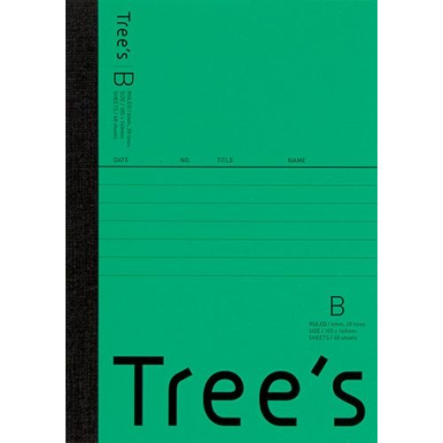 【メール便発送】キョクトウ ノート Tree's A6 B罫 6mm横罫 48枚 グリーン UTRBA6G 【代引不可】