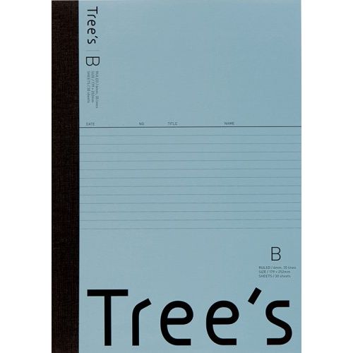 （まとめ買い）キョクトウ ノート Tree's セミB5 B罫 6mm横罫 30枚 ブルーグレー UTR3BGR 〔10冊セット〕【北海道・沖縄・離島配送不可】