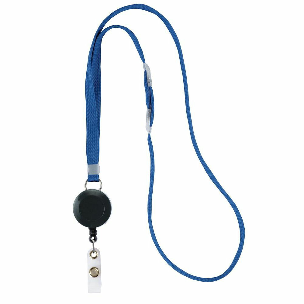 【メール便発送】ソニック 名札パーツ リール式吊下げひも 青 スタンダード バラ NF-958-B