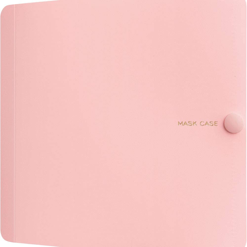 【メール便発送】キングジム 抗菌マスクケース 布・ポリウレタン用 1/2サイズ（マスク二つ折り） ピンク MC1006ヒン