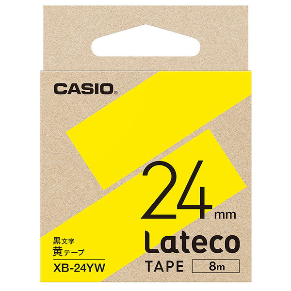 (まとめ買い)カシオ ラベルライター ラテコ詰め替え用テープ 黄に黒文字 24mm XB-24YW 〔3個セット〕 【北海道・沖縄・離島配送不可】