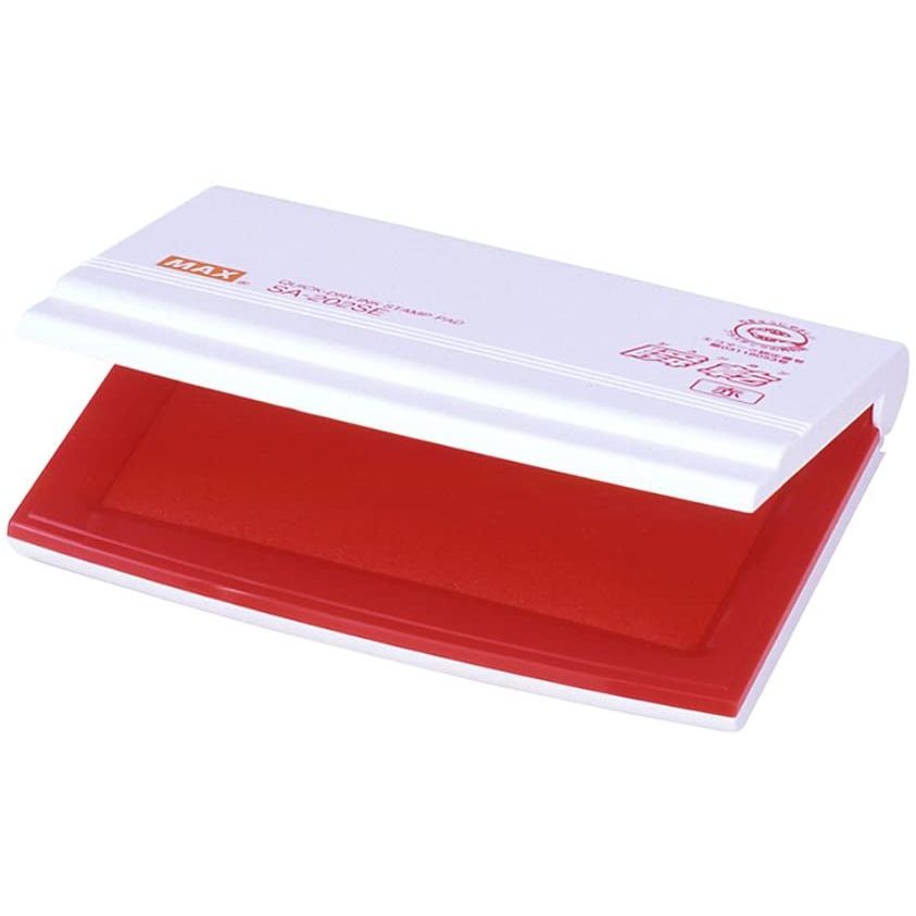 【メール便発送】マックス 瞬乾スタンプ台 中形2号 赤 SA-202SEカミバコ