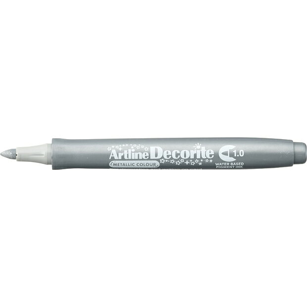 【メール便発送】シヤチハタ アートライン ペン デコライト 丸タイプ 1mm シルバー EDFM-1-S