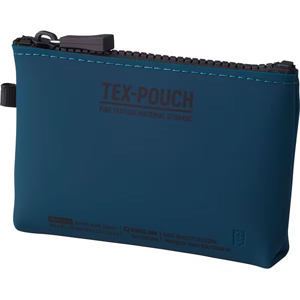 (まとめ買い)キングジム テクスポーチ シリコン素材 マルチポーチ ミニ ネイビー TXP200ネイ 〔3個セット〕 【北海道・沖縄・離島配送不可】