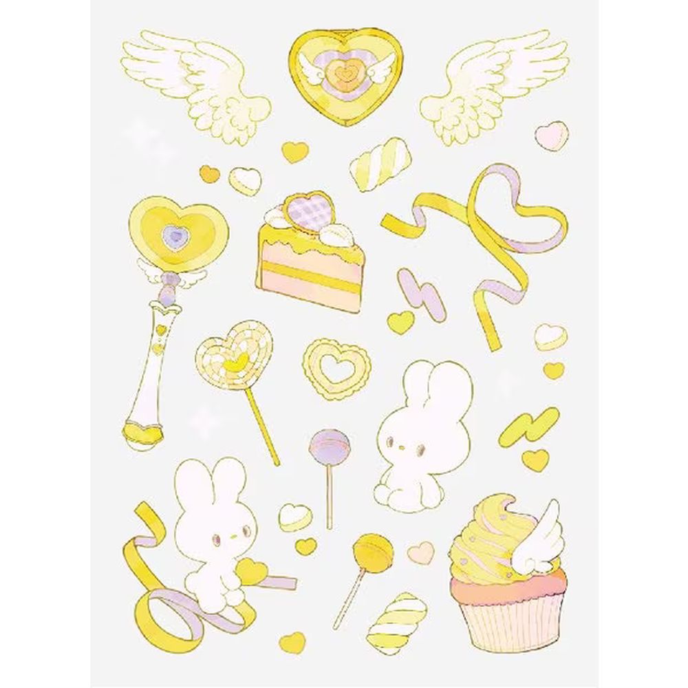 （まとめ買い）キングジム favluv ファブラブ デコレーションステッカー マジカル 黄色 2シート入 FLS0..