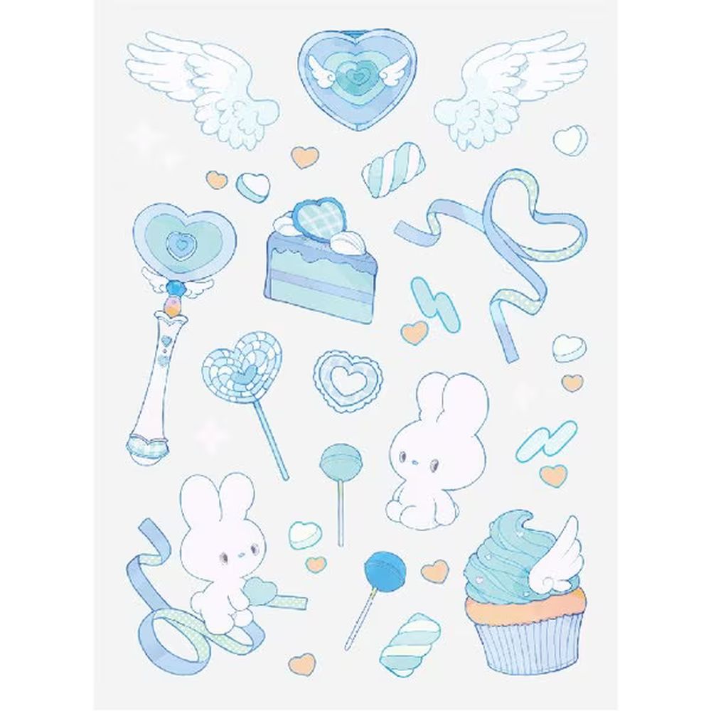 （まとめ買い）キングジム favluv ファブラブ デコレーションステッカー マジカル 青 2シート入 FLS02-06 〔×5〕 【北海道・沖縄・離島配送不可】(3)