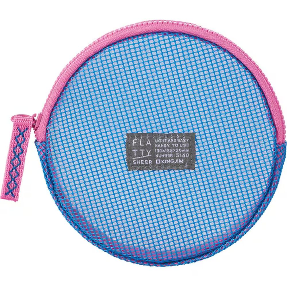 【メール便発送】キングジム フラッティ シアー メッシュポーチ Sサイズ 青 5160アオ