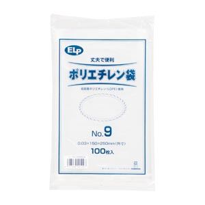 ●低密度ポリエチレン(LDPE)使用サイズ：0.03×150×250mm(外寸)100枚入り