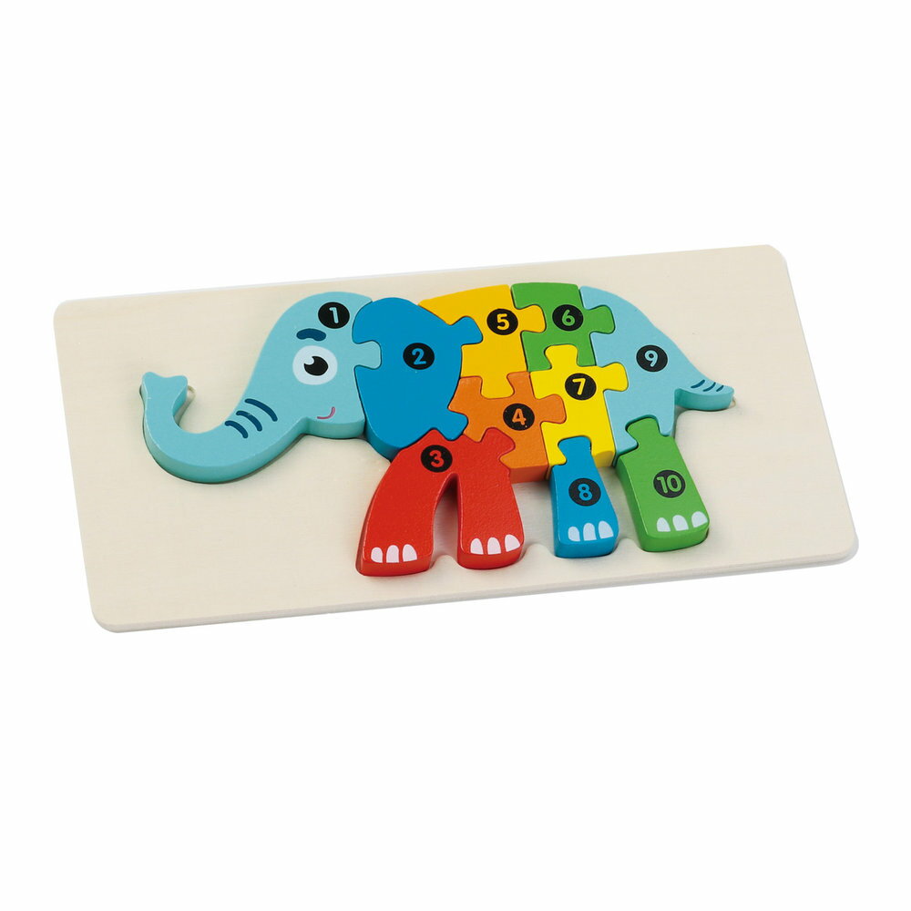 [Mail Order Shipping] Artec Wooden Number Puzzle - Elephant 22181 [Toys & Educational Toys]