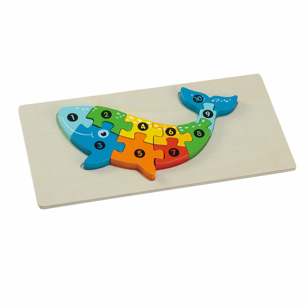 [Mail Order Shipping] Artec Wooden Number Puzzle - Whale 22183 [Toys & Educational Toys]