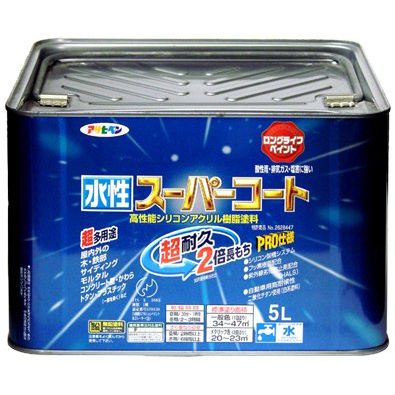 (まとめ買い)アサヒペン ペンキ 水性スーパーコート 水性多用途 ハーベストイエロー 5L 〔3缶セット〕【北海道・沖縄・離島配送不可】