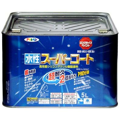 (まとめ買い)アサヒペン ペンキ 水性スーパーコート 水性多用途 こげ茶 5L 〔3缶セット〕【北海道・沖縄・離島配送不可】
