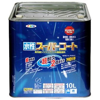 (まとめ買い)アサヒペン ペンキ 水性スーパーコート 水性多用途 アイボリー 10L 〔3缶セット〕【北海道・沖縄・離島配送不可】