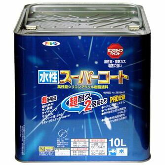 (まとめ買い)アサヒペン ペンキ 水性スーパーコート 水性多用途 なす紺 10L 〔3缶セット〕【北海道・沖縄・離島配送不可】