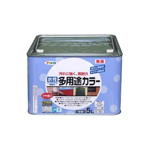 【送料無料】（まとめ買い）アサヒペン 水性多用途カラー 5L ラフィネオレンジ 〔3缶セット〕