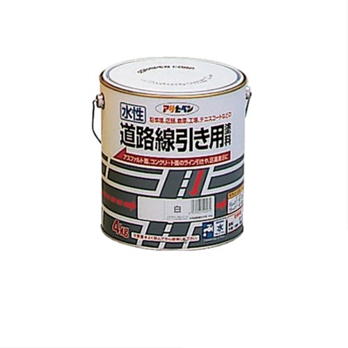 （まとめ買い）アサヒペン 水性道路線引き用塗料 白 4kg 〔3缶セット〕【北海道・沖縄・離島配送不可】