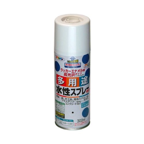 （まとめ買い）アサヒペン 水性多用途スプレー 300ML ツヤ消し白 〔5缶セット〕