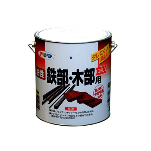 （まとめ買い）アサヒペン 油性鉄部・木部用EX 3L アイボリー 〔3缶セット〕【北海道・沖縄・離島配送不可】