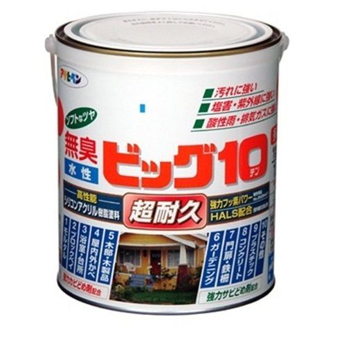 （まとめ買い）アサヒペン 水性ビッグ10多用途 244フォレストグリーン 1.6L 〔3缶セット〕【北海道・沖縄・離島配送不可】