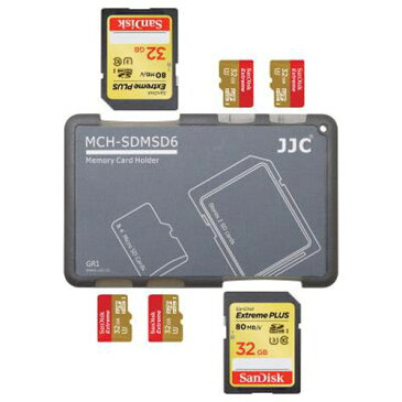 エツミ JJC メディアホルダー SDカード2枚+マイクロSD4枚用 ブラック JJC-SDMSD6BK【代引不可】