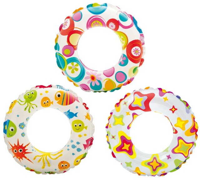 【メール便発送】INTEX（インテックス） ライブリープリントスイムリング 浮き輪 51cm 59230 1個 〔柄指定不可〕【代引不可】