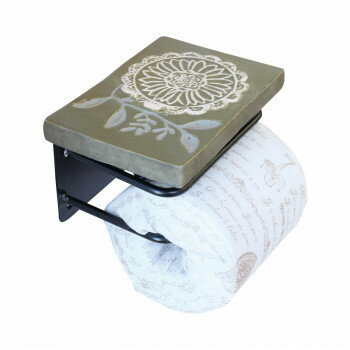 彩か(SAIKA) 棚台付きフルール(Green) Paper holder トイレットペーパーホルダー PTAT-01g 【北海道・沖縄・離島配送不可】