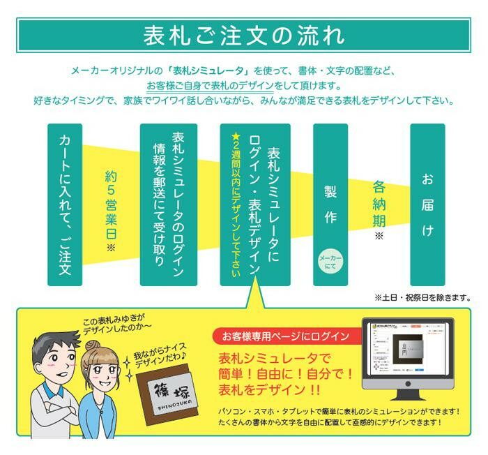 美濃クラフト ロイヤルストーン 天然石材 表札 RYS-26 【北海道・沖縄・離島配送不可】 3