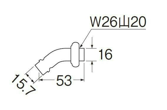 三栄水栓　SANEI　洗濯機用L型ニップル　PY12J-4X-16 【北海道・沖縄・離島配送不可】