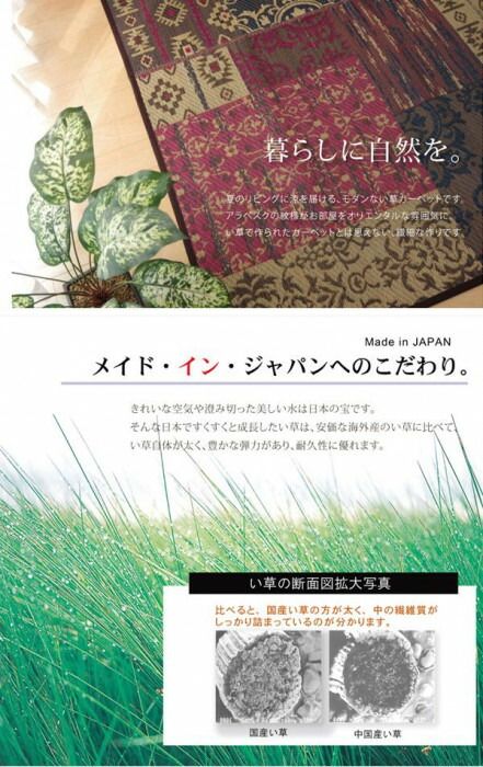 国産 い草ラグカーペット 『DXオーディーン』 ブラウン 約191×191cm 1711920 【北海道・沖縄・離島配送不可】 [3]