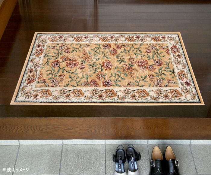 セリーヌマット ベルギー製モケット織り 玄関マット 67x120 ベージュ R1400767BE 【北海道・沖縄・離島配送不可】