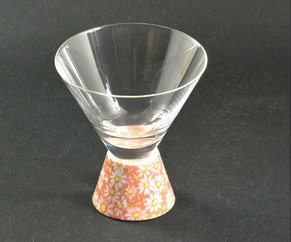 有田焼 有田浪漫グラス SAKE GLASS 台形 赤小菊