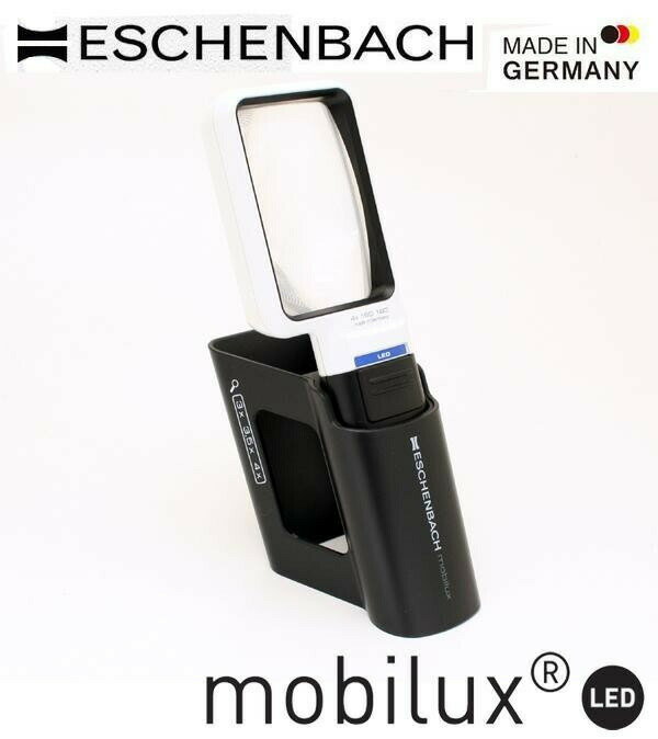 エッシェンバッハ　mobiluxLED+mobase　LEDワイドライトルーペ＆専用スタンド　50×75mm(4倍)　1511-4M 【北海道・沖縄・離島配送不可】 2