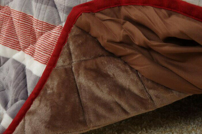 カジュアル ストライプ柄 こたつ布団 ハイタイプ用 レッド 約235×290cm 1181850243630 【北海道・沖縄・離島配送不可】 [3]