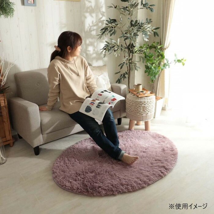 グラムスタイル シフォン 楕円形 PU オールドローズ 90x130cm 「GSCD312202」 【北海道・沖縄・離島配送不可】 2