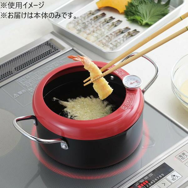 フジックスのタマハシ 食彩亭 温度計付天ぷら鍋20cm TP-14 【沖縄配送不可】｜アングル2