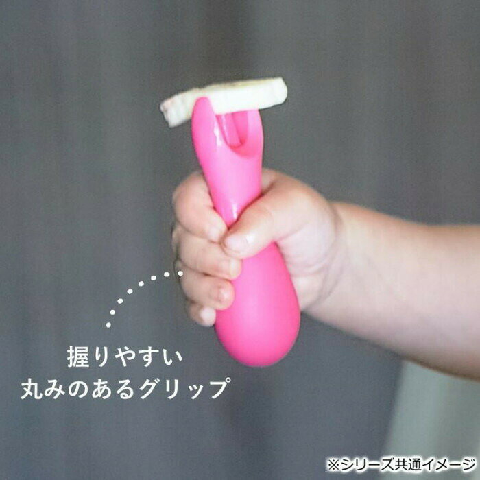 フジックスのシリコンパームグラスプスプーン＆フォーク　ピンク　MMSPG-01｜アングル3