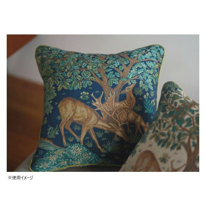 川島織物セルコン Morris Design Studio ザ・ブルック 背当クッションカバー 45×45cm LL1749 DB ダークブルー 【北海道・沖縄・離島配送不可】