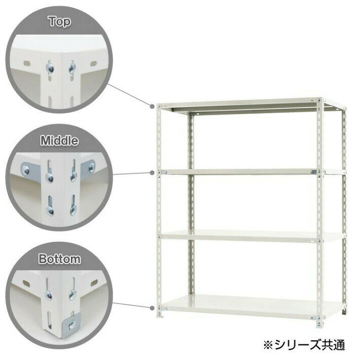 スチールラック NC1200-15 4段 間口1200×奥行450×高さ1500mm ホワイト 【北海道・沖縄・離島配送不可】 [2]