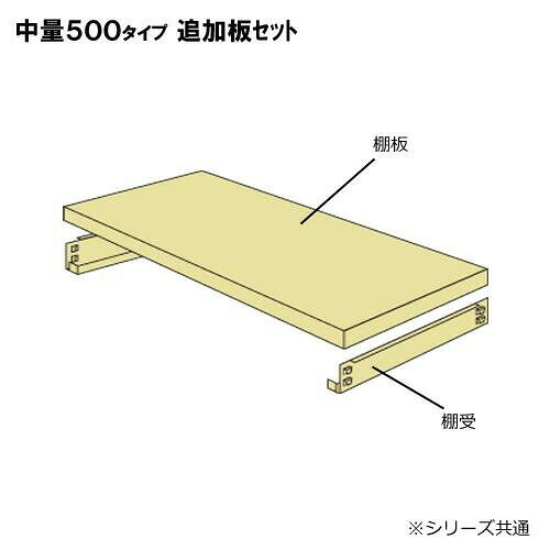 中量ラック 耐荷重500kgタイプ 単体 間口1500×奥行900mm 追加板 ニューアイボリー 【北海道・沖縄・離島配送不可】