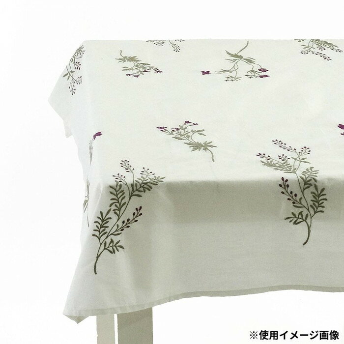 フジックスの志成販売 刺繍のテーブルクロス パープル 305029PU 【沖縄配送不可】｜アングル2