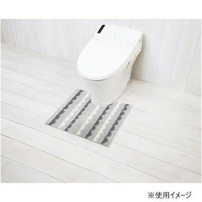 フジックスのスミカ トイレ足元マット ウエーブ グレー ヨコズナクリエーション 【沖縄配送不可】｜アングル2