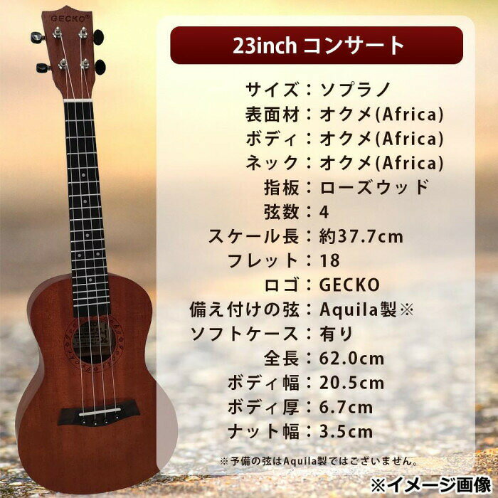 GECKO(ゲッコー)×アーバン通商 ウクレレ(充実の13点セット) 23インチ コンサート U...