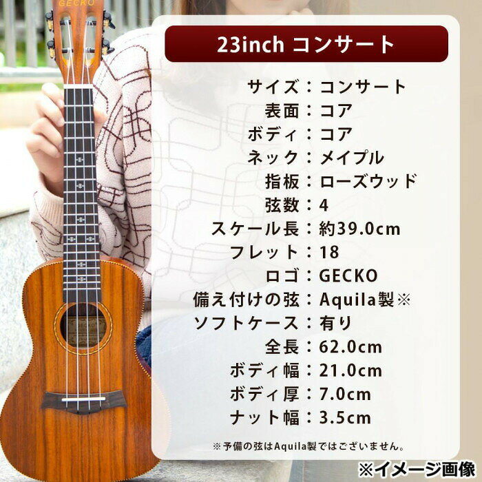 GECKO(ゲッコー)×アーバン通商 ウクレレ(充実の13点セット) 23インチ コンサート G...