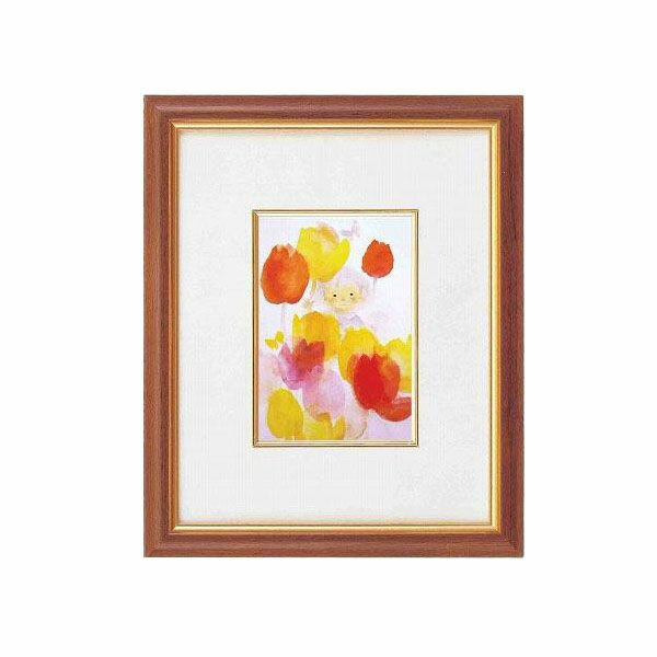 1302240　いわさきちひろインチ額タテ(ちひろ絵はがき一枚入り)　1407140・二人の子ども 【北海道・沖縄・離島配送不可】