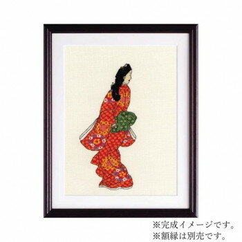 ししゅうキット　7184(ベージュ)　「日本の美」名作選　見返り美人図 【北海道・沖縄・離島配送不可】