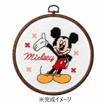 オリムパス 7319 ししゅうキット　ディズニー　ミッキーマウス(おしゃれフープ付) 【北海道・沖縄・離島配送不可】